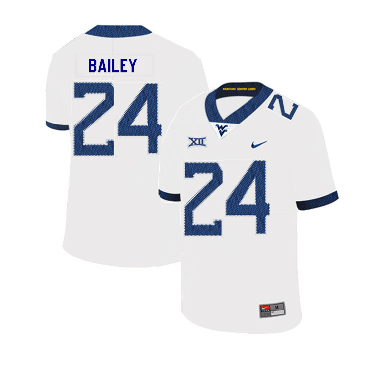 NCAA Men's Hakeem Bailey West Virginia Mountaineers White #24 Nike Stitched Football College 2019 Authentic Jersey BM23C80DW